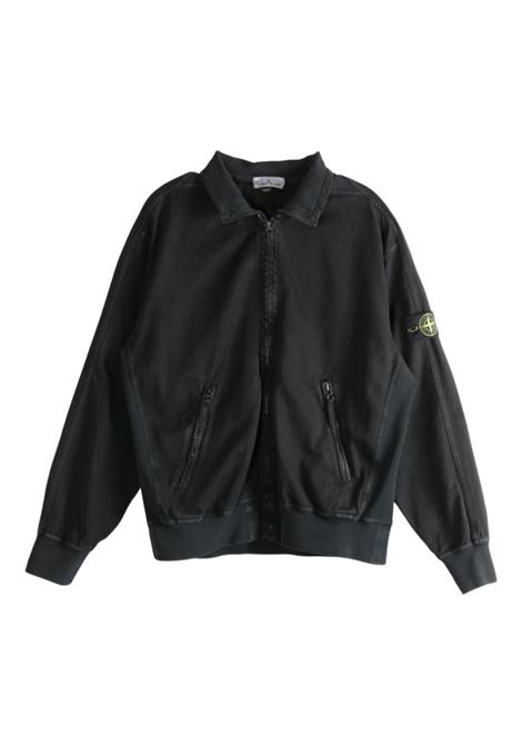 giacca track zip up uomo nera STONE ISLAND | K2S15 6100056 S0184V0129